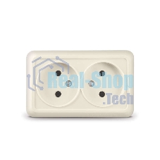 Розетка 2-м ОП Олимп 16А IP20 беж. Universal Б-О0102