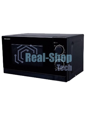 Микроволновая печь Sharp R-2000RK черный, 20 л, 800 Вт, переключатели - поворотный механизм