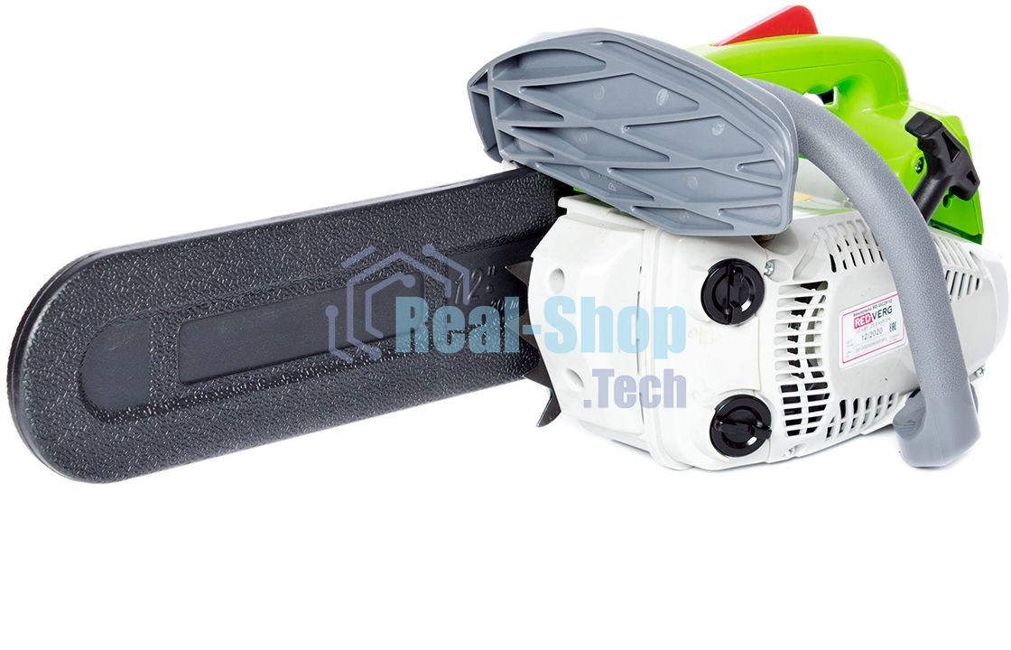 Бензопила RedVerg RD-GC25-12 1,4 лс/1,0кВт; 25 куб.см; шина-30 см; шаг-3/8; толщина паза-1,3мм; кол-во .вед зв.- 45; одноручная; вес-4,8 кг