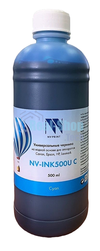 Чернила NVPrint NV-INK500U Cyan универсальные на водной основе для аппаратов Сanon/Epson/НР/Lexmark (500 мл) (Китай)