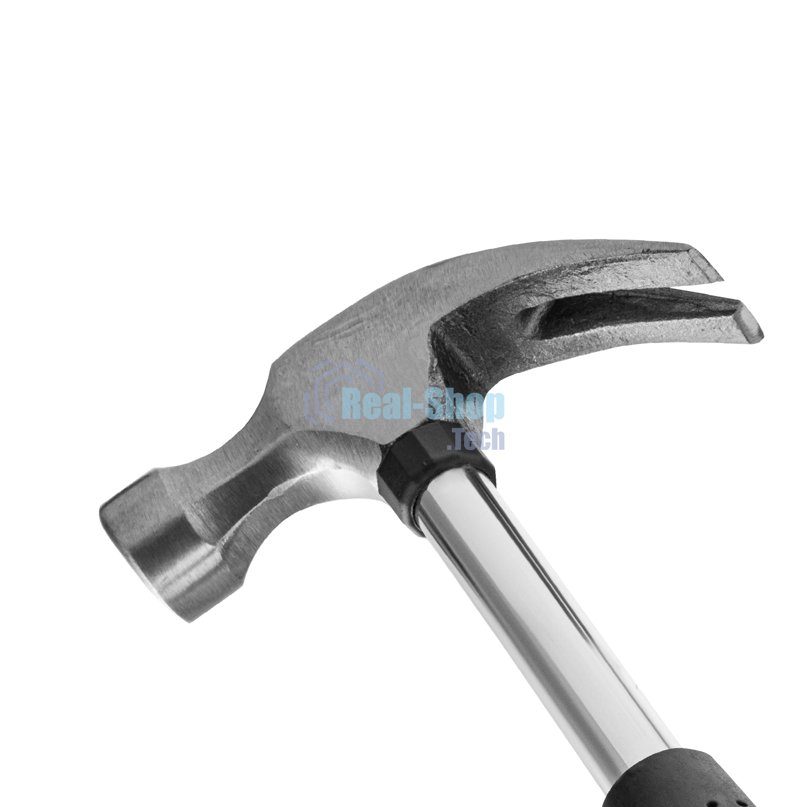 Молоток-гвоздодер Sparta 450 г, круглый боек, металлическая трубчатая обрезиненная рукоятка