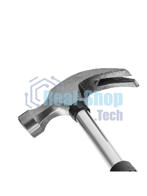 Молоток-гвоздодер Sparta 450 г, круглый боек, металлическая трубчатая обрезиненная рукоятка