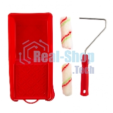 Малярный набор Сибртех для работ с эмалями: кювета 150 мм х 290 мм и мини-валик 110 мм