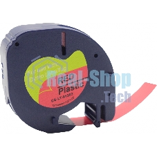 Картридж ленточный Cactus CS-LT-91203 черный шрифт, красный фон (12 мм, 4 м) для Dymo Letra Tag LT-100H