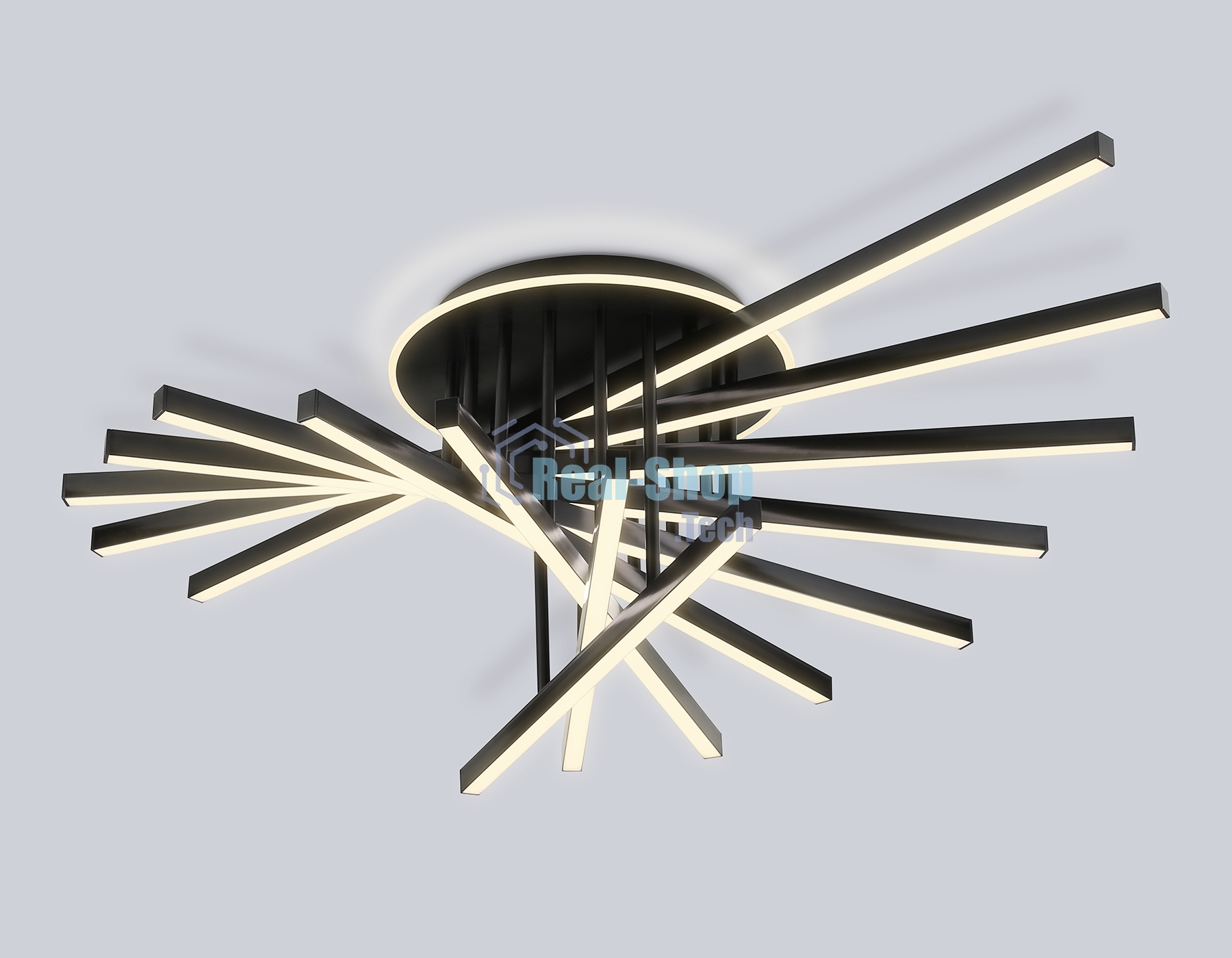 Потолочный светодиодный светильник Ambrella light FL6292 BK черный 160W 3000K-6400K 1100*790*315 (ПДУ ИК)