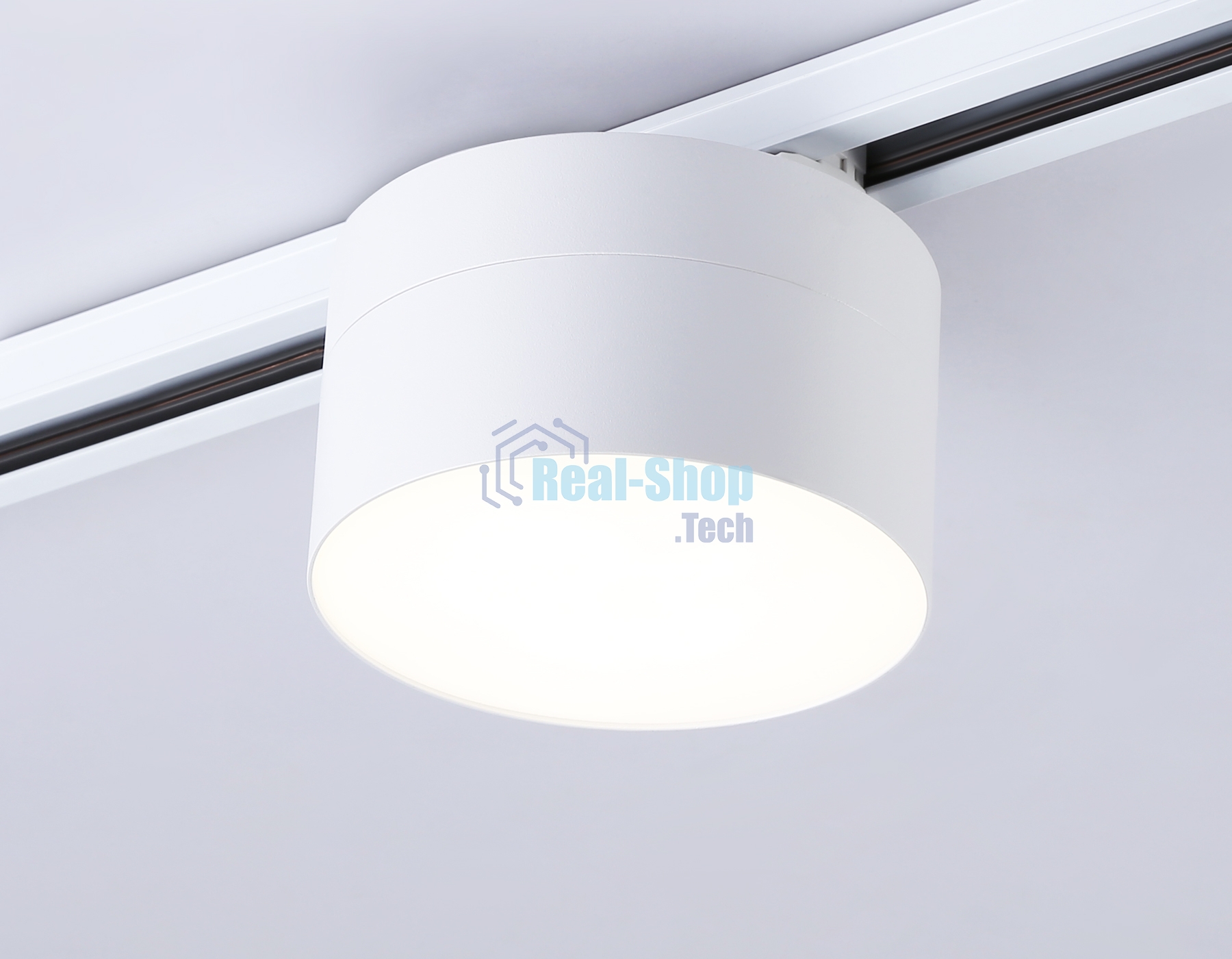 Трековый однофазный светодиодный светильник Ambrella light GL6872 WH белый LED 16W 3000K D115*90