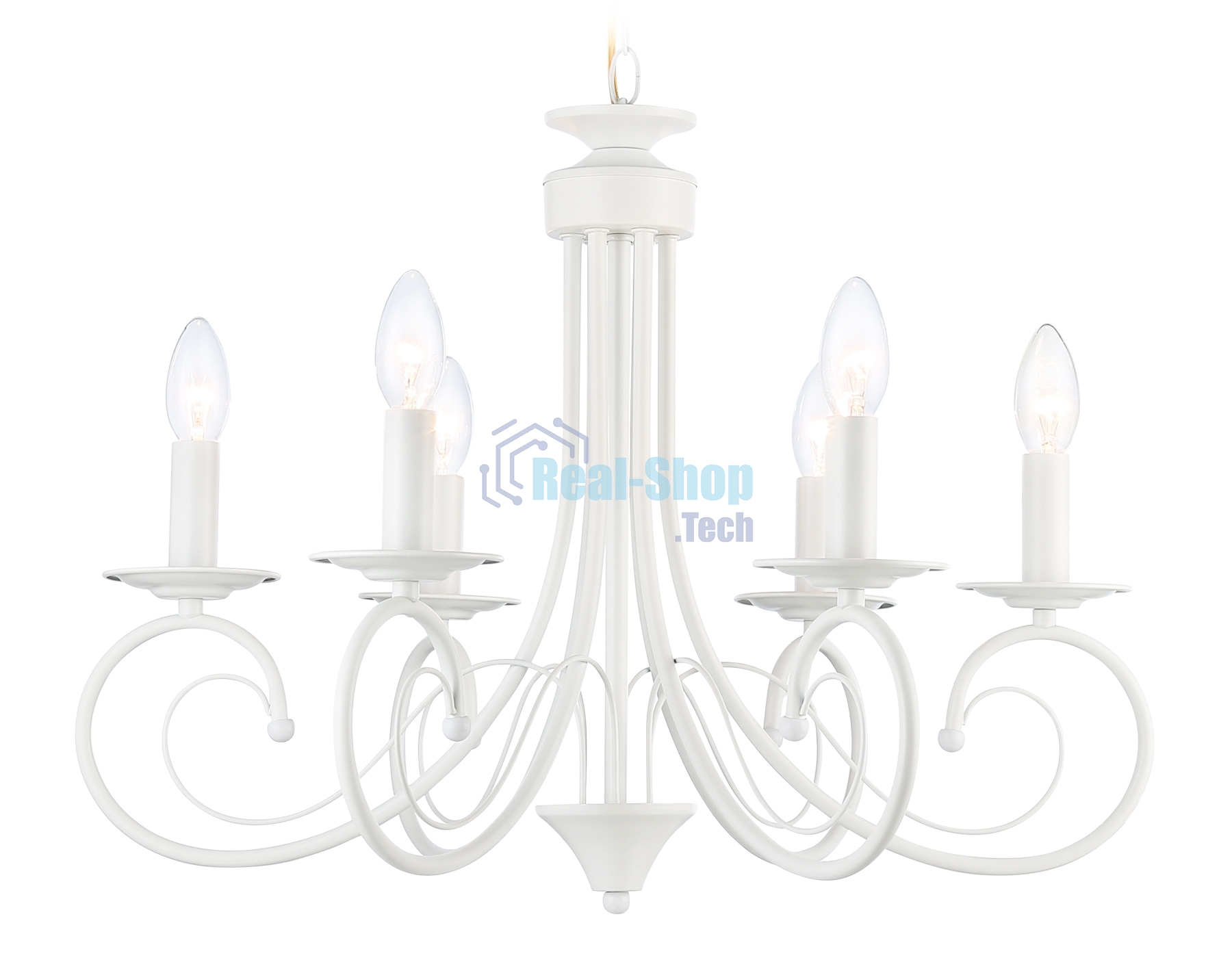 Светильник Ambrella light TR9611/6 WH белый E14/6 max 40W D560*650