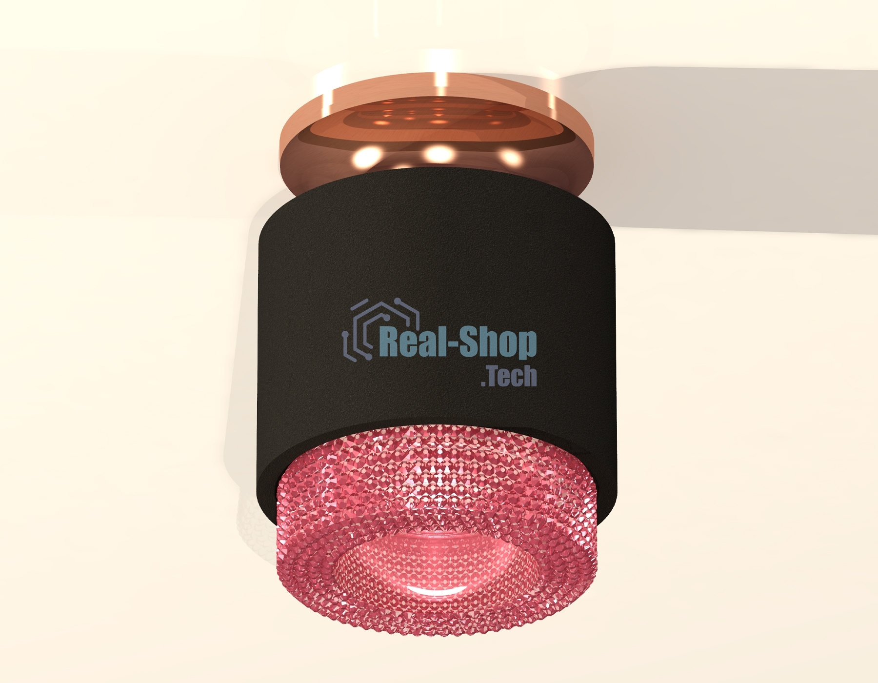 Светильник Ambrella Light XS7511142 SBK/PPG/PI черный песок/золото розовое полированное/розовый MR16 GU5.3 (N7930,C7511,N7193)