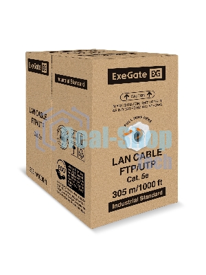 Кабель ExeGate UTP4-C5e-CU-S24-IN-LSZH-OR-305-FLUKE UTP 4 пары кат.5e медь, 0.52мм (24AWG), FLUKE® test pass, LSZH, 305м, оранжевый