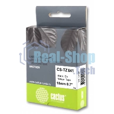 Картридж ленточный Cactus CS-TZ641 черный шрифт, желтый фон (18 мм, 8 м) для Brother 1010/1280/1280VP/2700VP