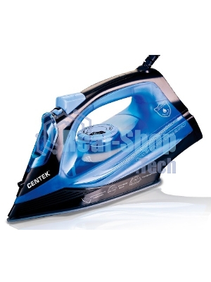 Утюг Centek CT-2351 Blue (синий) 2200Вт, КЕРАМИЧЕСКАЯ подошва, 300 мл, паровой удар, самоочистка