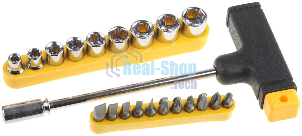 Набор STAYER 2540-H20  с Т-образной ручкой с насадками. 21 предмет