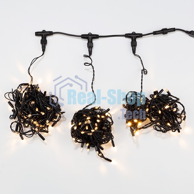 Гирлянда Neon-night LED ClipLight 24V, 3 нити по 10 метров, цвет диодов теплый белый