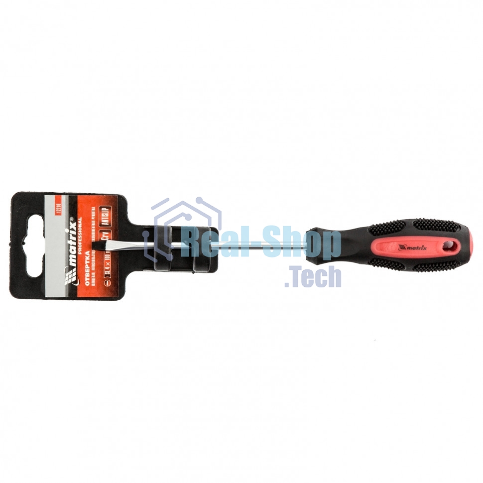 Отвертка Matrix Anti-Slip, SL4,0 х 100 мм, CrV, двухкомп. рукоятка