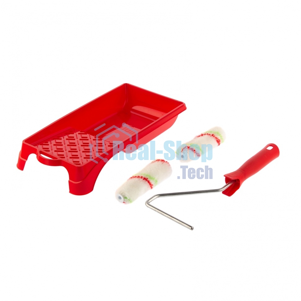 Малярный набор Сибртех для работ с эмалями: кювета 150 мм х 290 мм и мини-валик 110 мм