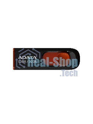 Флешка USB ADATA С008 (AC008-32G-RKD), 32Gb, USB 2.0, R/W 15/5, черный/красный