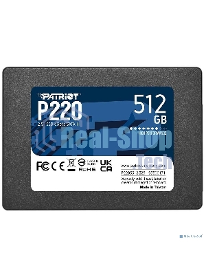 Накопитель SSD Patriot P220, 512Gb, SATA III, 2.5