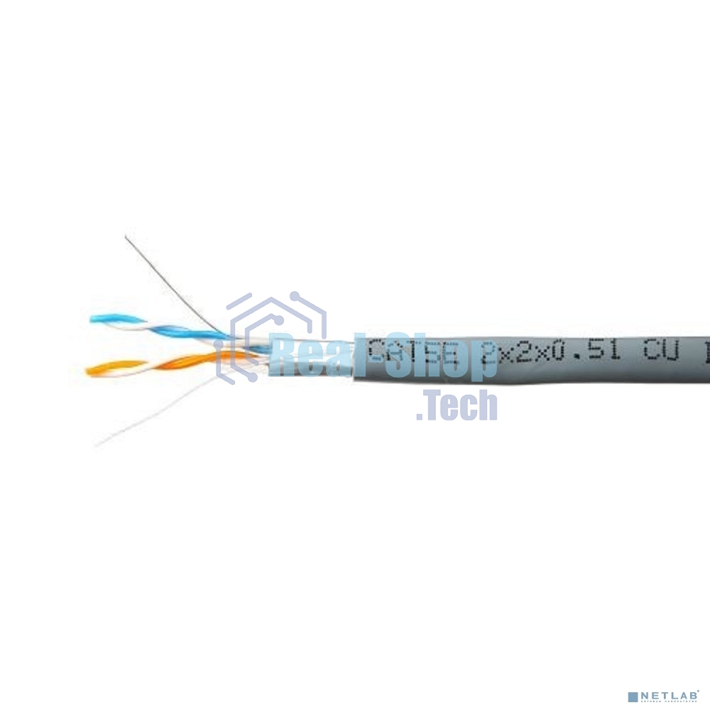 Кабель SkyNet Premium FTP indoor 2x2x0,51, медный, FLUKE TEST, кат.5e, однож., 305 м, box, серый