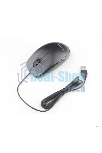 Мышь проводная Gembird MOP-200 черный, 1000 dpi, USB, кнопки - 3