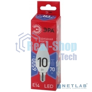 Лампа светодиодная ЭРА ECO LED B35-10W-865-E14 R (диод свеча 10Вт холодн. E14) (10/100/3500)