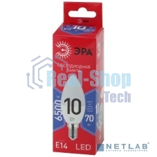 Лампа светодиодная ЭРА ECO LED B35-10W-865-E14 R (диод свеча 10Вт холодн. E14) (10/100/3500)