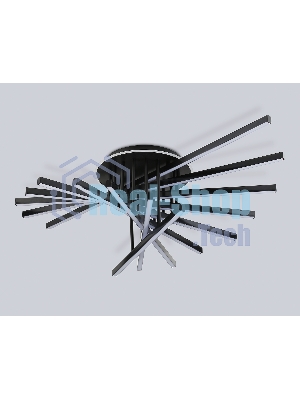 Потолочный светодиодный светильник Ambrella light FL6292 BK черный 160W 3000K-6400K 1100*790*315 (ПДУ ИК)