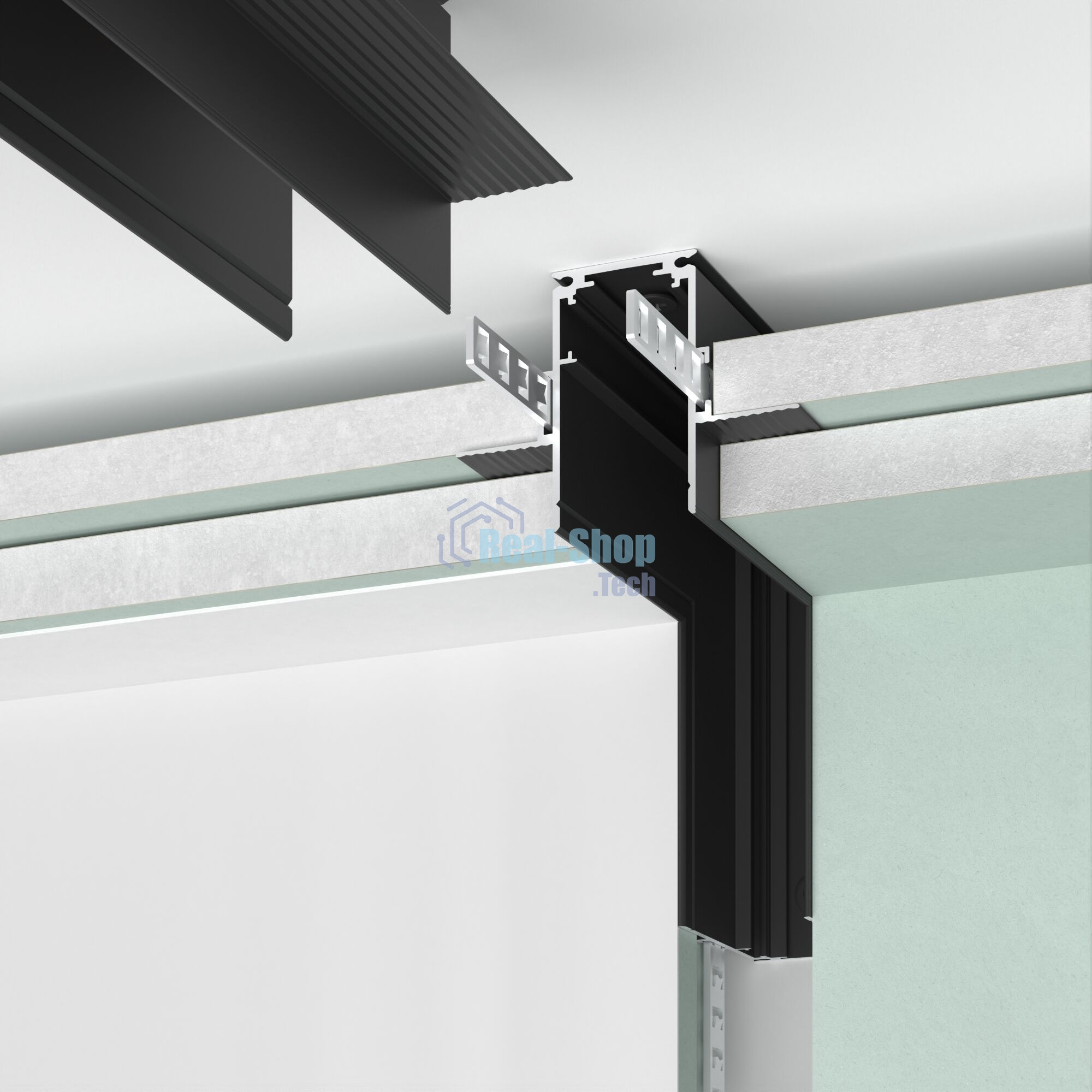 Slim Magnetic Коннектор угловой внутренний для встраиваемого шинопровода под ГКЛ 12,5мм (черный) 85211/00