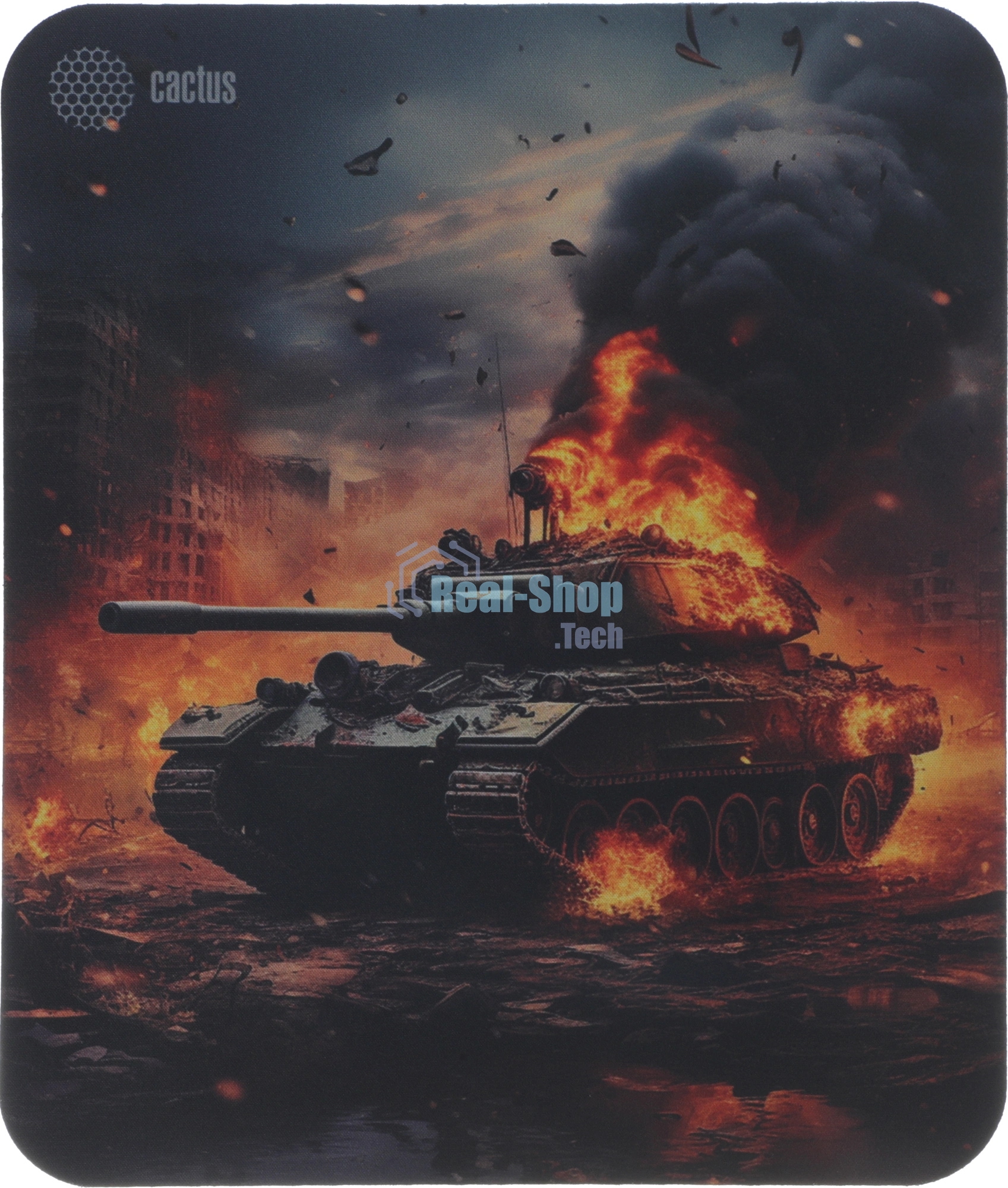 Коврик для мыши Cactus Burning tank рисунок 300x250x3мм (CS-MPC-D04M)