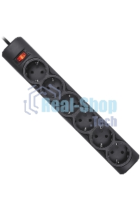Сетевой фильтр Defender DFS 153 3 м, черный, 6 розеток