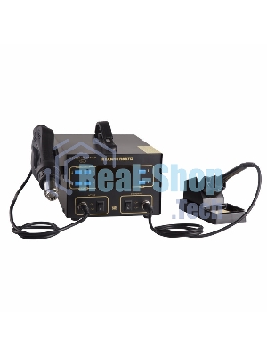 Паяльная станция Rexant, 2 в 1: паяльник+термофен, с ЖК дисплеем, 100-480 °С