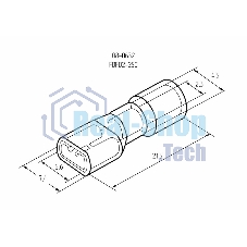 Клемма плоская Rexant полностью изолированная гнездо 6.6 мм 1.5-2.5 мм² (РППи-м 2.5-(6.3))