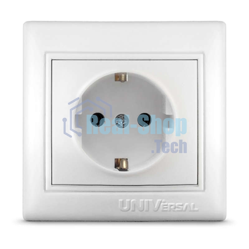 Розетка 1-м СП Севиль 16А с заземл. бел. UNIVersal С0028