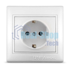 Розетка 1-м СП Севиль 16А с заземл. бел. UNIVersal С0028