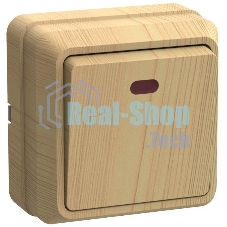 Выключатель 1-кл. ОП ОКТАВА 10А IP20 с индик. сосна ИЭК EVO11-K03-10-DC