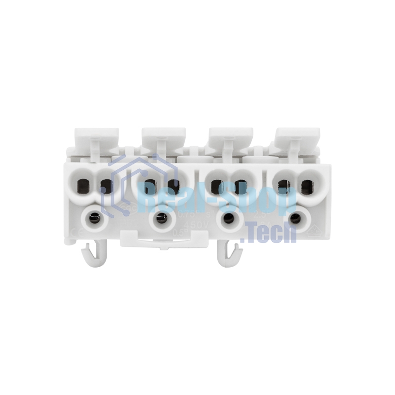 Клемма пружинная соединительная Rexant КСП 4-полюсная с монтажными ножками (50 шт./уп.)