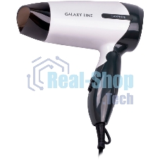 Фен для волос Galaxy Line GL 4344, белый, 1400 Вт, 2 скорости потока воздуха, складная ручка, подвесная петля