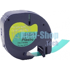 Картридж ленточный Cactus CS-LT-91204 черный шрифт, зеленый фон (12 мм, 4 м) для Dymo Letra Tag LT-100H