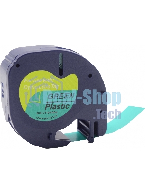 Картридж ленточный Cactus CS-LT-91204 черный шрифт, зеленый фон (12 мм, 4 м) для Dymo Letra Tag LT-100H