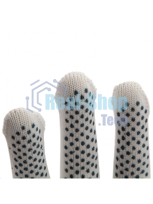 Перчатки из синтетической нити, ПВХ точка, 13 класс, белые, L Россия