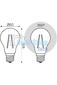 Лампа cветодиодная Gauss Filament А60 12W 1250lm 4100К Е27 LED 1/10/40