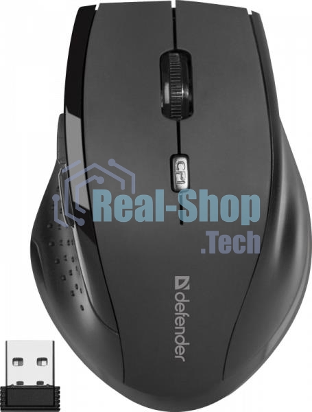 Мышь беспроводная Defender Accura MM-365 черный, 1600 dpi, радиоканал, USB, кнопки - 6