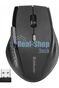 Мышь беспроводная Defender Accura MM-365 черный, 1600 dpi, радиоканал, USB, кнопки - 6