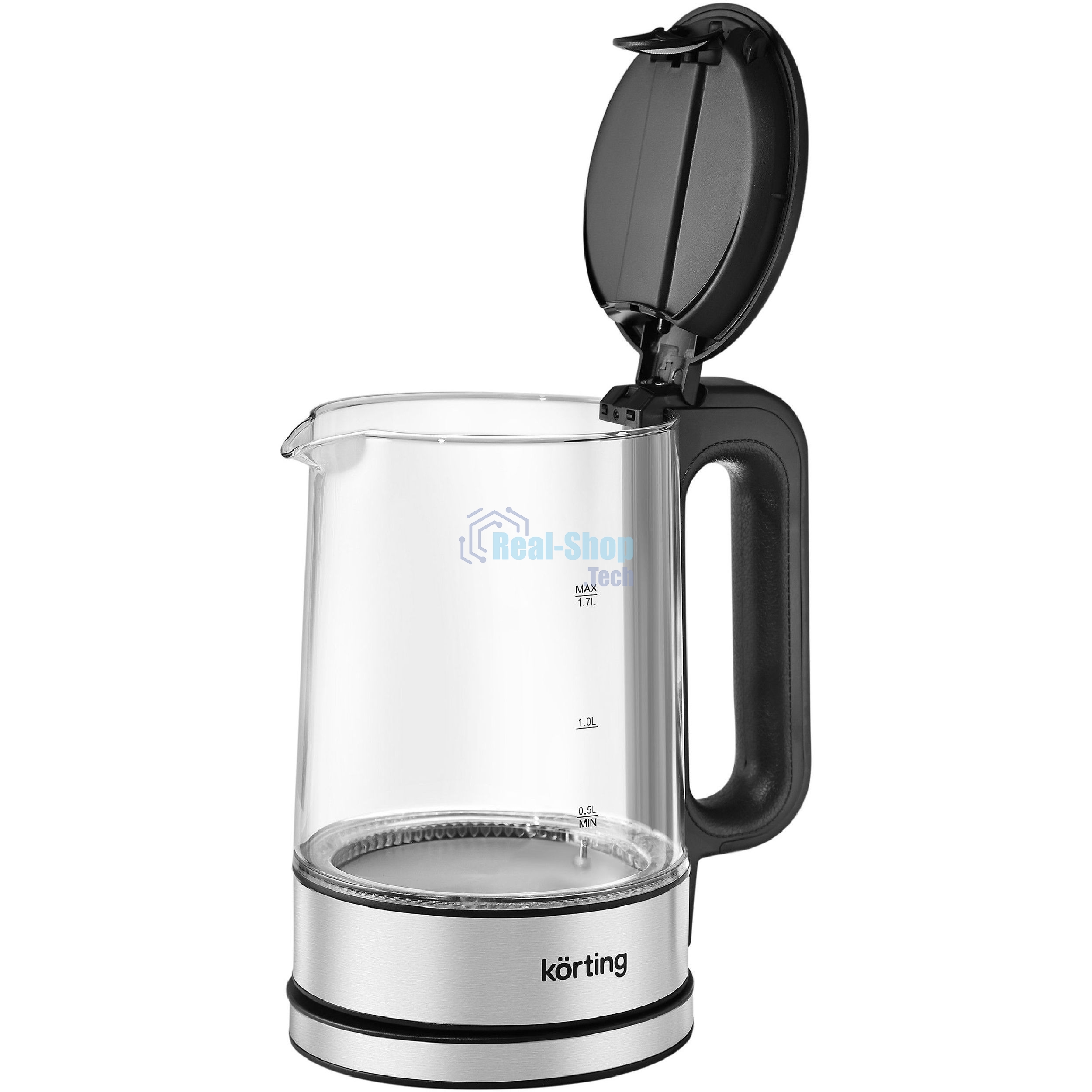 Электрический чайник Korting, объем 1.7 л, материал: стекло, механическое управление, фильтр от накипи, 5 температурных режимов, автоотключение, поддержание температуры