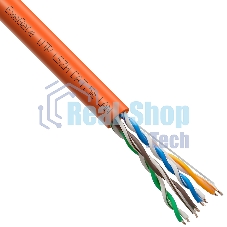Кабель ExeGate UTP4-C5e-CU-S24-IN-LSZH-OR-305-FLUKE UTP 4 пары кат.5e медь, 0.52мм (24AWG), FLUKE® test pass, LSZH, 305м, оранжевый