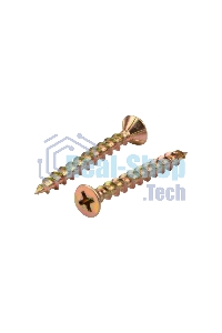 Саморез оконный Kranz острый, 4.1х35, желтый цинк, короб (500 шт./уп.)