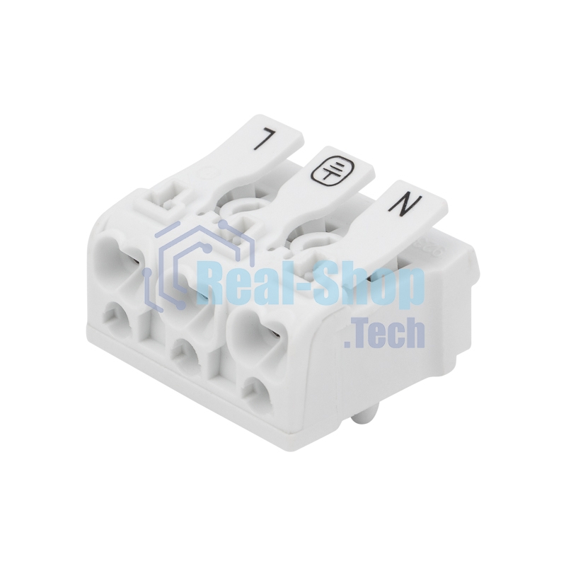 Клемма пружинная соединительная Rexant КСП 3-полюсная с монтажными ножками (100 шт./уп.)