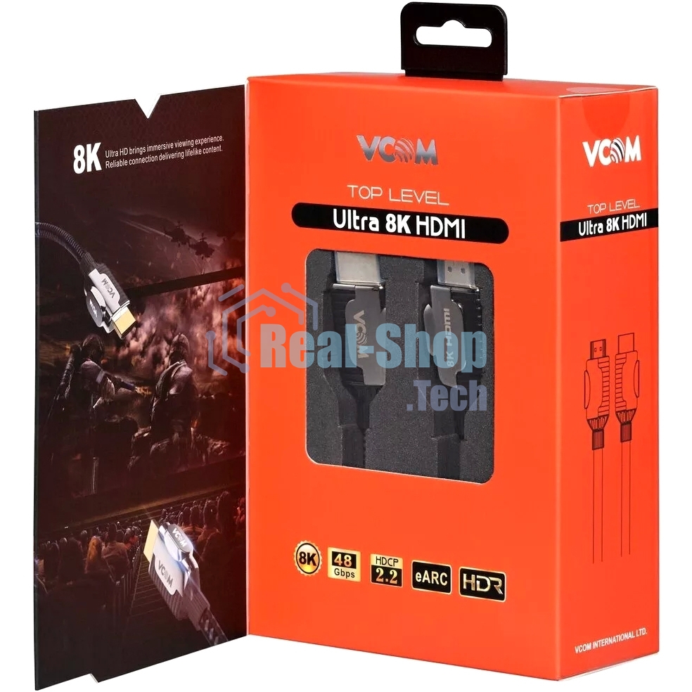 Кабель VCOM CG864-2M HDMI 19M/M,ver. 2.1, 8K@60 Hz 2m VCOM CG864-2M