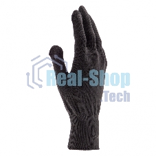 Перчатки из синтетической нити, ПВХ точка, 13 класс, черные, XL Россия