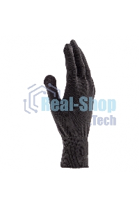 Перчатки из синтетической нити, ПВХ точка, 13 класс, черные, XL Россия