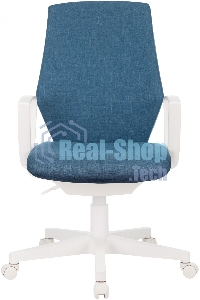 Кресло компьютерное Бюрократ CH-W545 синий 38-415, крестовина пластик, пластик белый